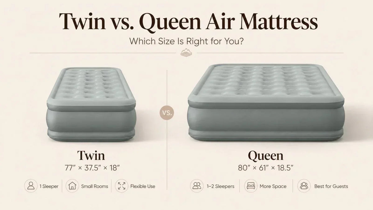 JUITOY Twin and Queen raised air mattresses for choosing the right guest bed size