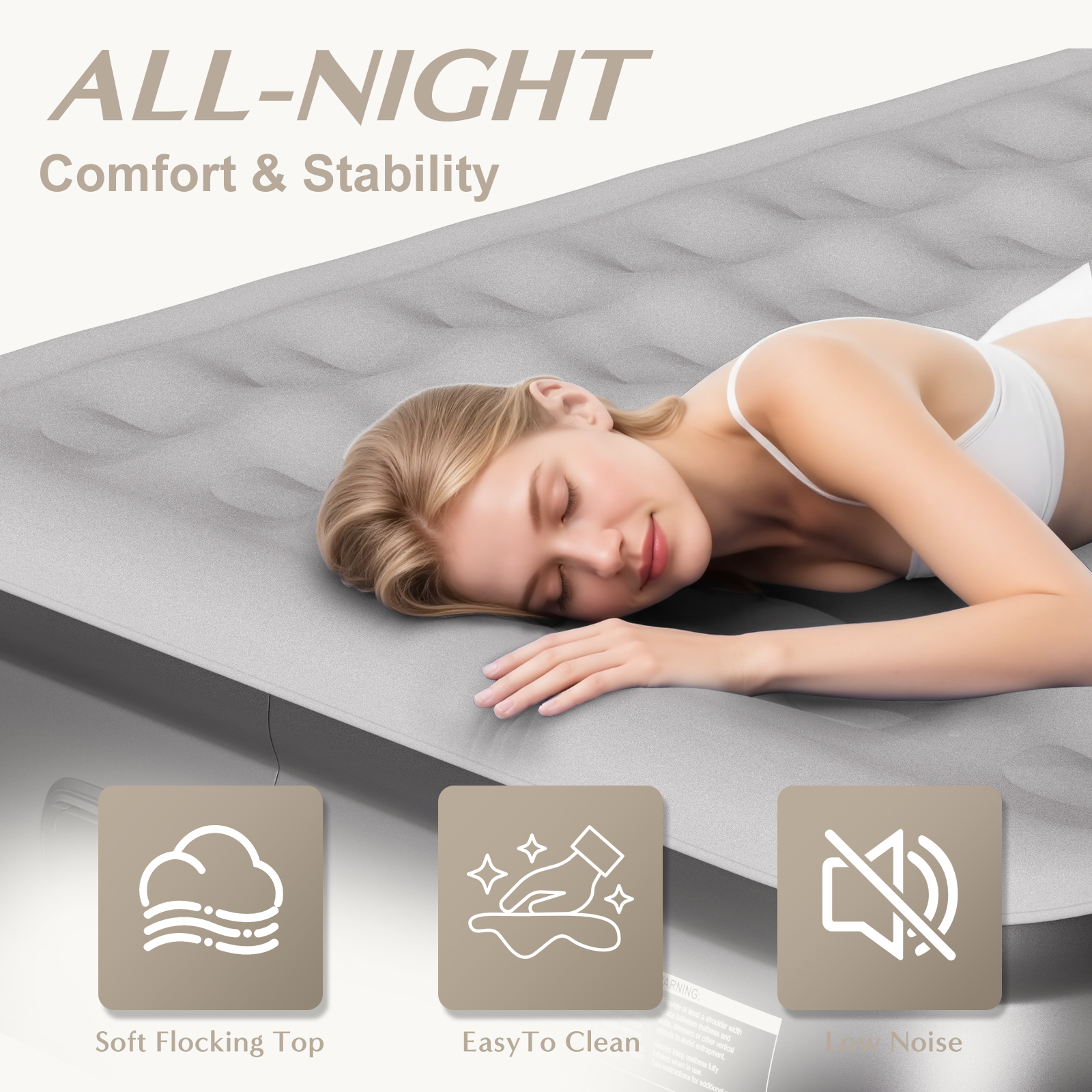 JUITOY Queen Air Mattress | 18" Elevated Inflatable Bed with Built-in Pump
