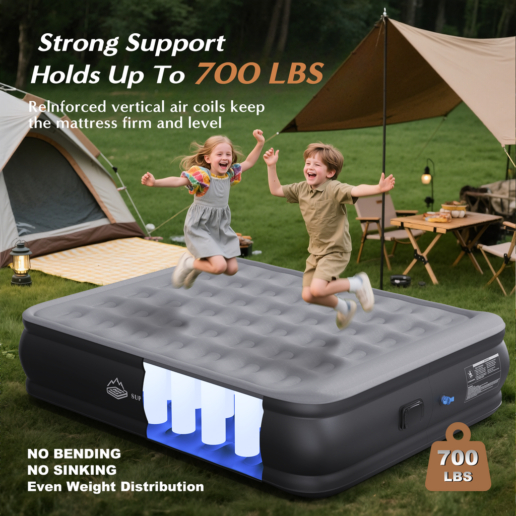 JUITOY Queen Air Mattress | 18" Elevated Inflatable Bed with Built-in Pump