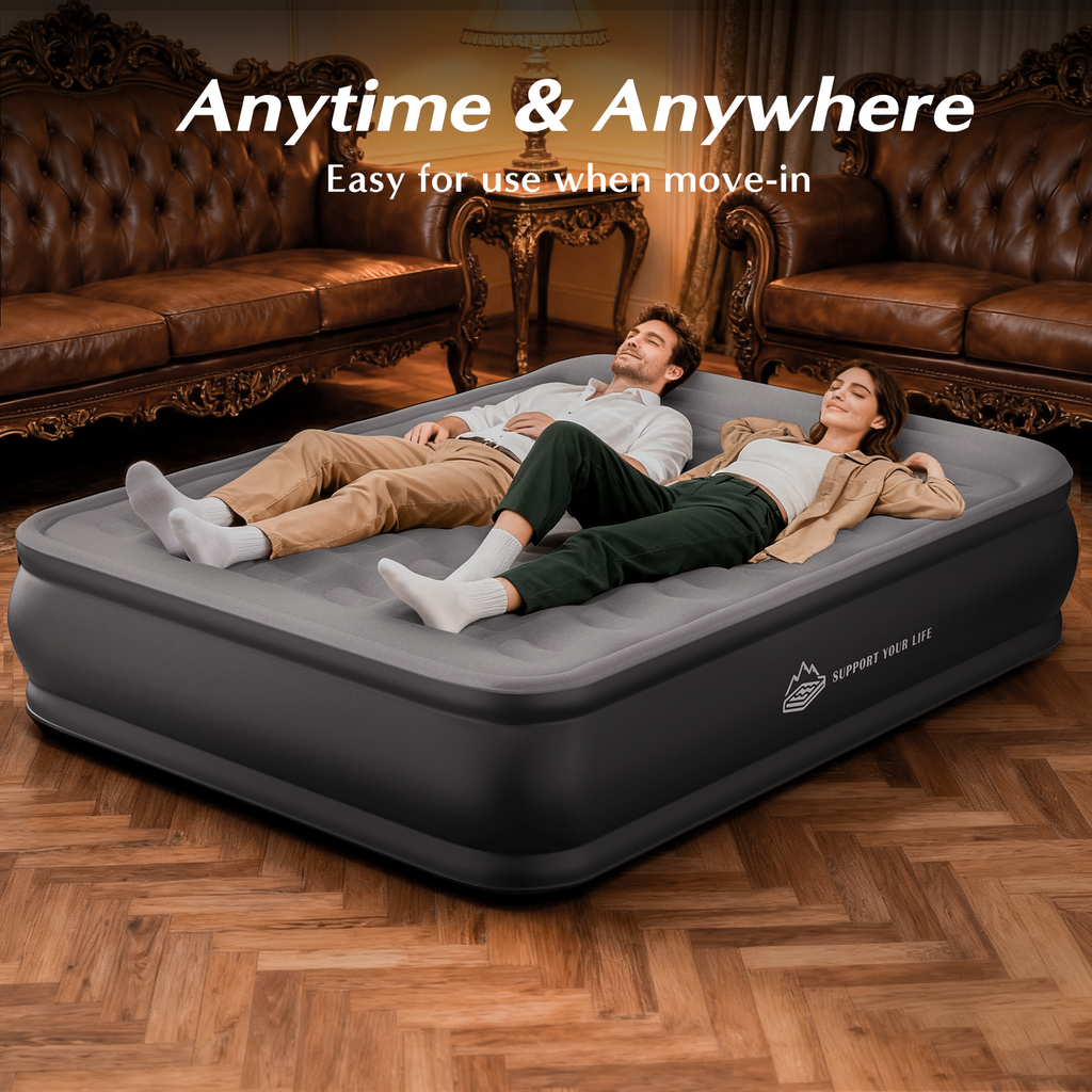 JUITOY Queen Air Mattress | 18" Elevated Inflatable Bed with Built-in Pump