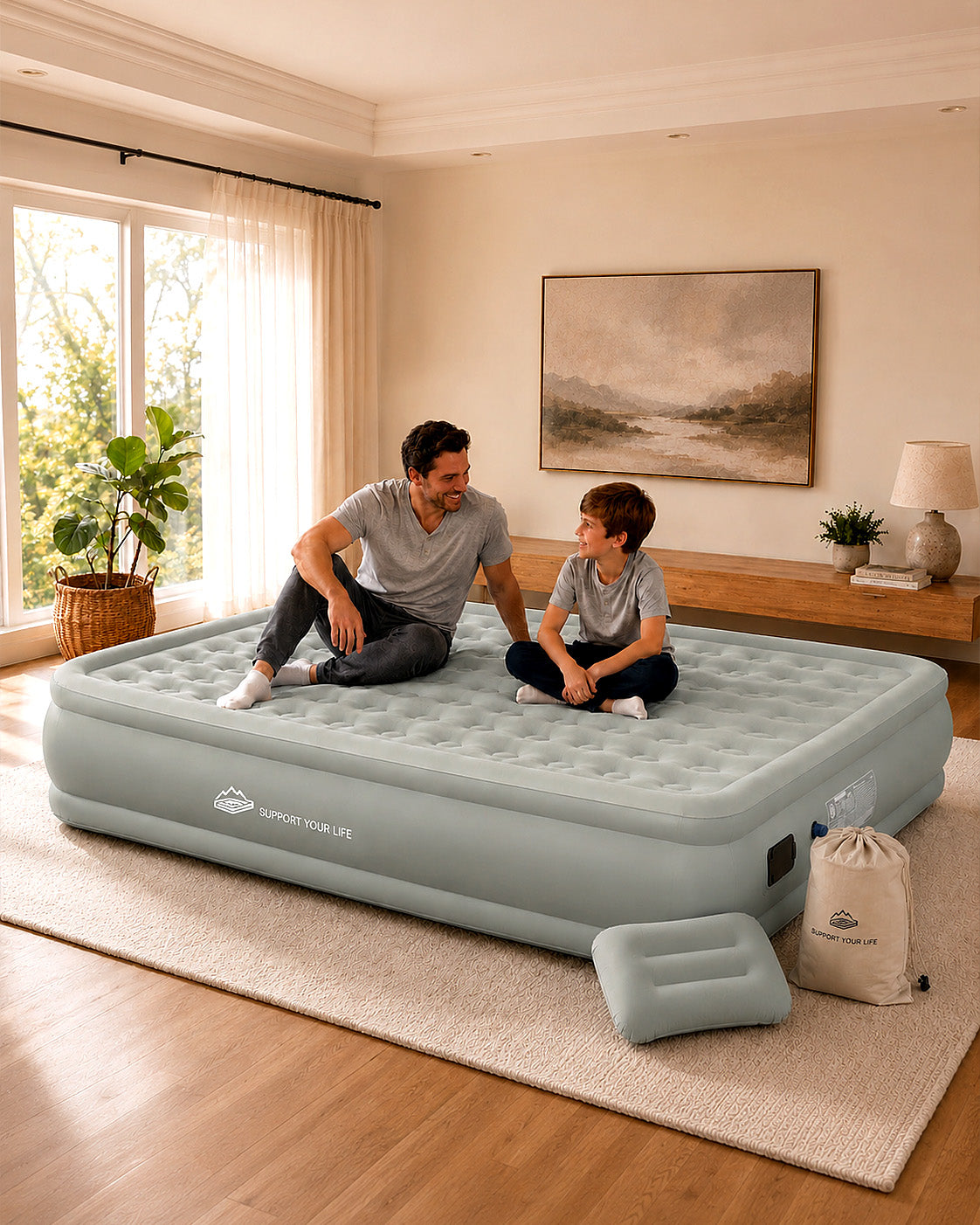 JUITOY air mattress with storage bag and pillow