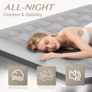 Soft flocked top and low-noise comfort of the JUITOY queen air mattress